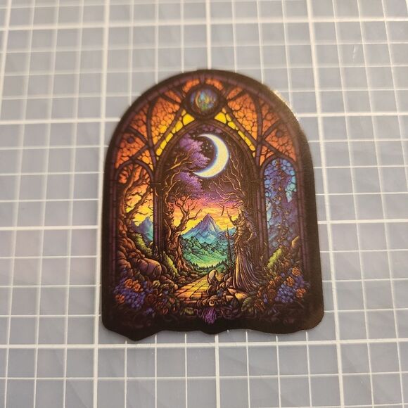 10 for $10 Sticker Stained Glass Gothic Witchy Beautiful Details - Picture 1 of 3